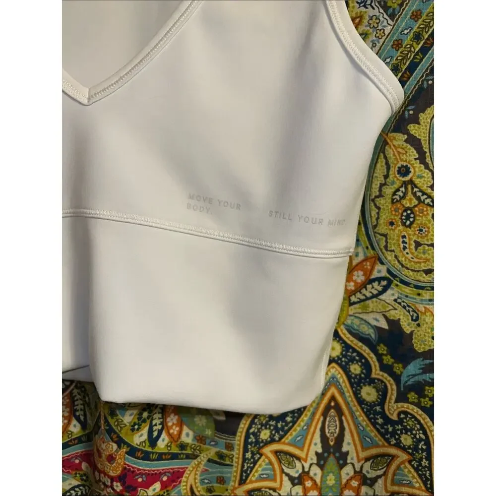 Lululemon Power Pivot Everlux Tank Top Motif Reversible White Logo 8 fit S M?